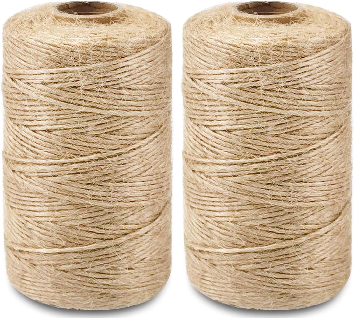SMART&amp;CASUAL 2mm Natural Jute Twine String Thin for Craft Plant Garden Gift Wrapping Christmas Handmade Art Decoration Packing String Home Art Decoration (Brown) (328 Ft (100M)) (Pack of 2)