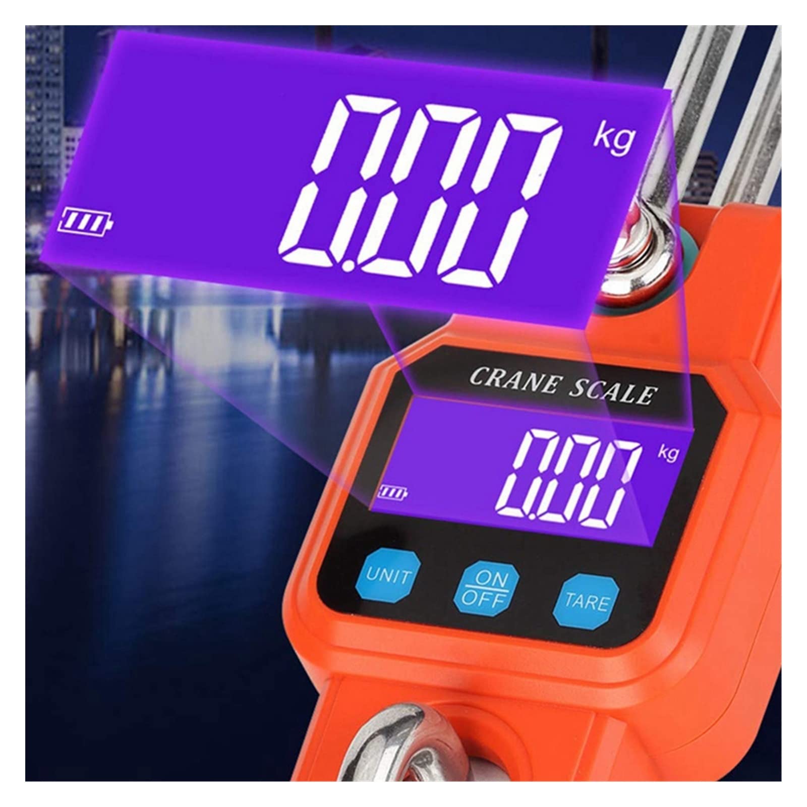 Báscula colgante, Báscula de grúa inteligente de 300Kg/50G báscula de gancho colgante portátil recargable con 4,0 BT USB for báscula de gancho Industrial para construcción(Brown)