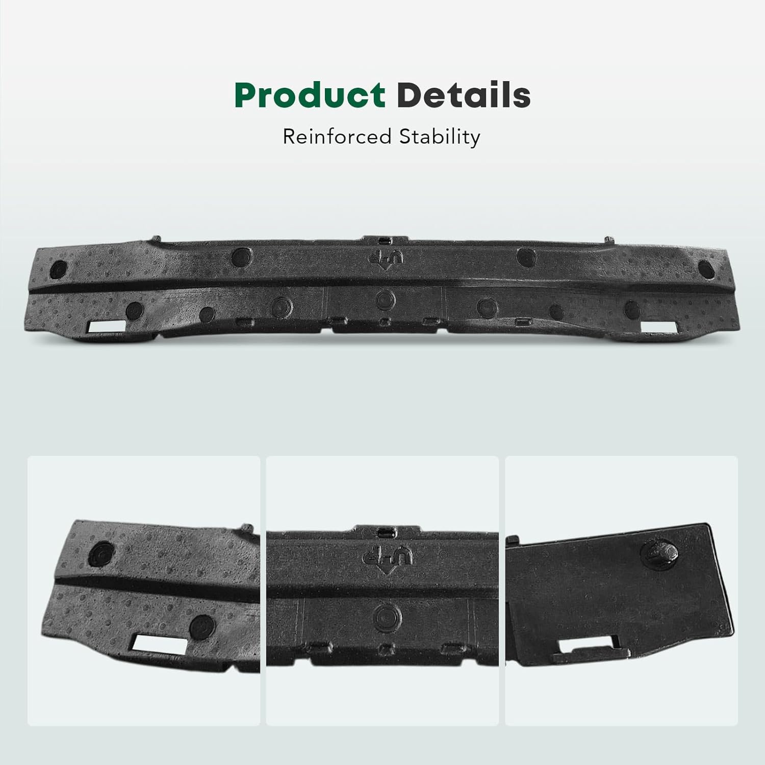 YHTAUTO Front Side Bumper Absorber Compatible with Honda Civic 2012, Black Bumper Face Bar Impact Energy Absorber