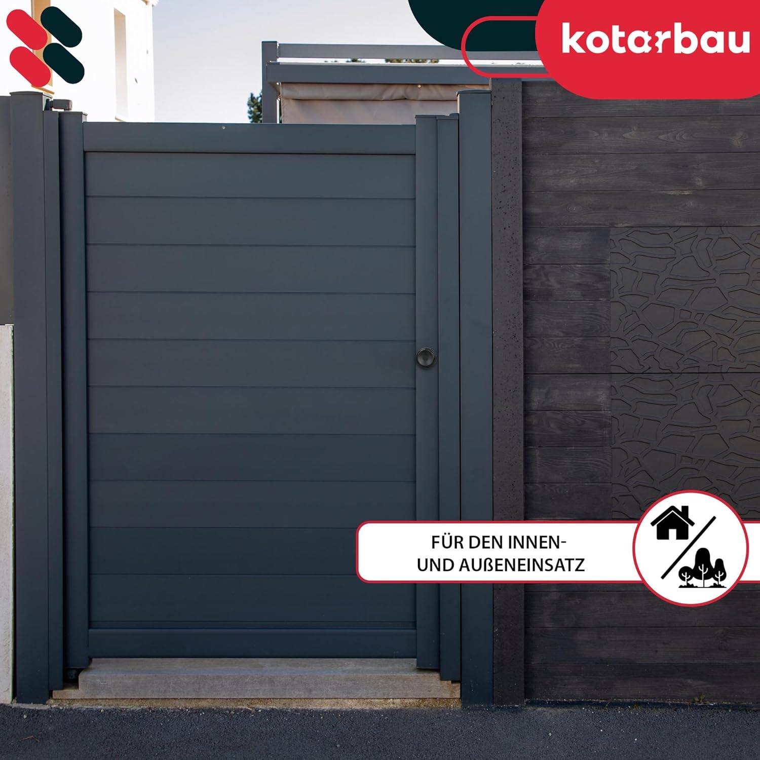 KOTARBAU® Door Knob Rotatable 5 Colours Door Fitting Door Handle Steel Lacquered Ball Knob Door Knob Turn Knob Door Gate Handle Pack of 1 Robust Top (Black)