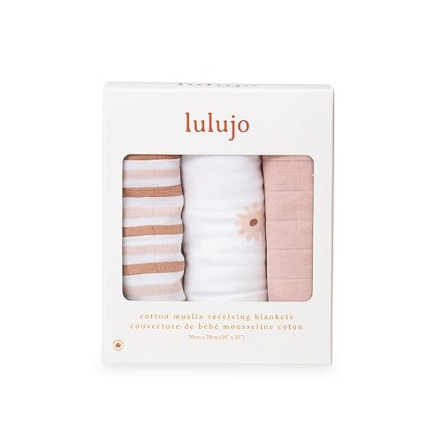 Miniatura 2 de lulujo Manta de recepción para bebé, manta unisex de muselina 100% algodón, manta de recepción neutra para niñas y niños, 28 x 28 pulgadas, regalo