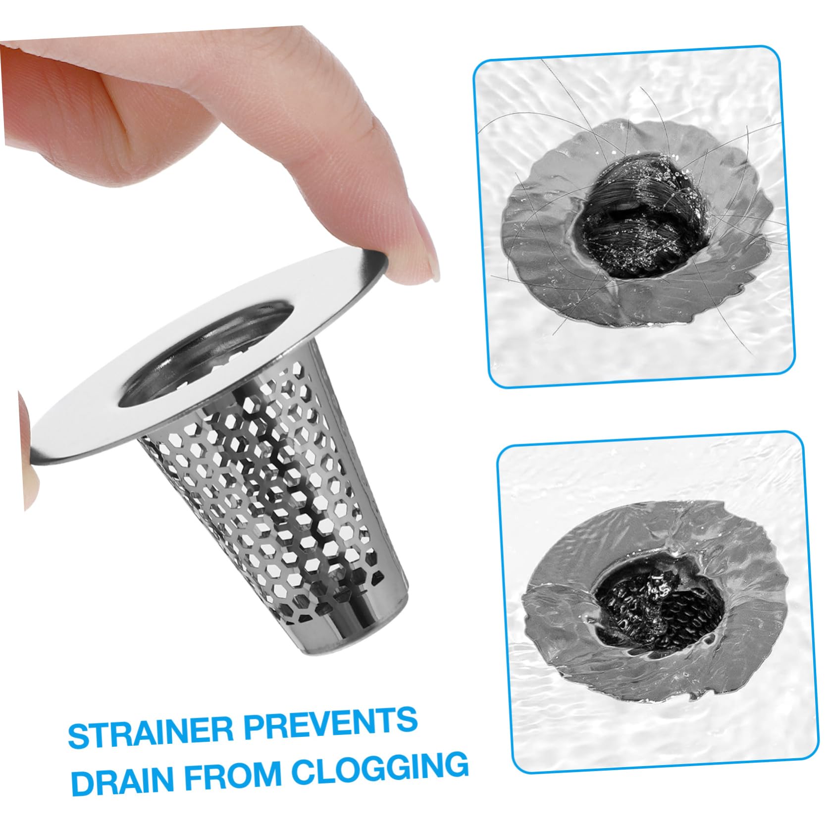 Operitacx Filtro De Acero Inoxidable Tope De Desagüe del Fregadero Drenar Bañera Tapón De Desagüe Colador De Pelo para Fregadero Cesta del Colador De Sumideros Silver 6 Piezas X 4