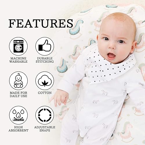 Miniatura 5 de Little Tots - Baberos de algodón unisex para bebés y niños, paquete de 810 baberos suaves y absorbentes