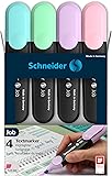 Schneider Job 150 - Rotuladores fluorescentes pastel (turquesa, menta, lila y rosado, 4 unidades) (Paquete de 2) - 2
