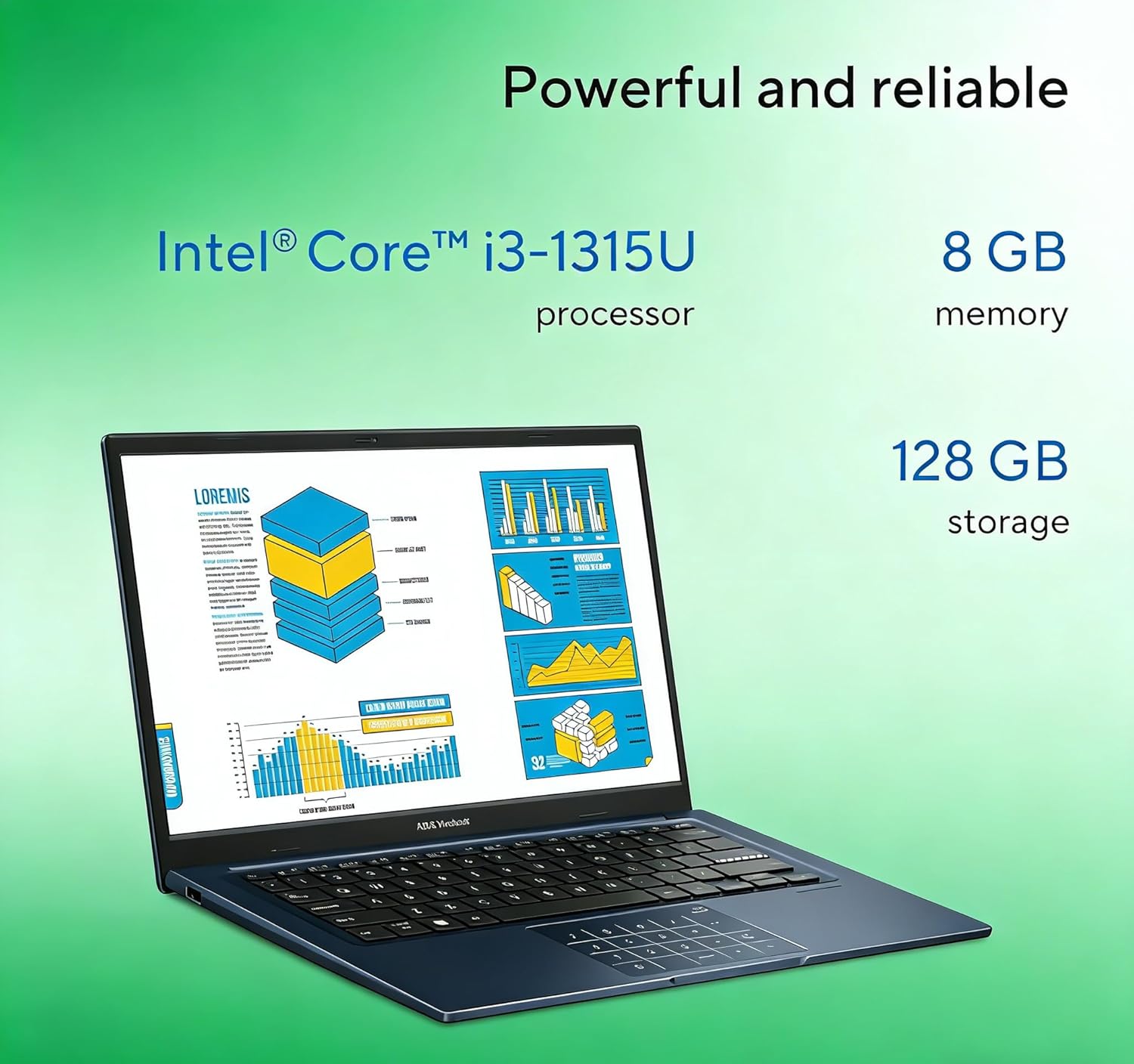 ASUS Vivobook 14" FHD Laptop, Intel 13th Gen i3 CPU, 8GB RAM, 128GB SSD, Portable & Durable for Business&Students, Perfect for Office Work, E-Learning, On-the-go Use&Video Calls, Windows 11, LE Bundle
