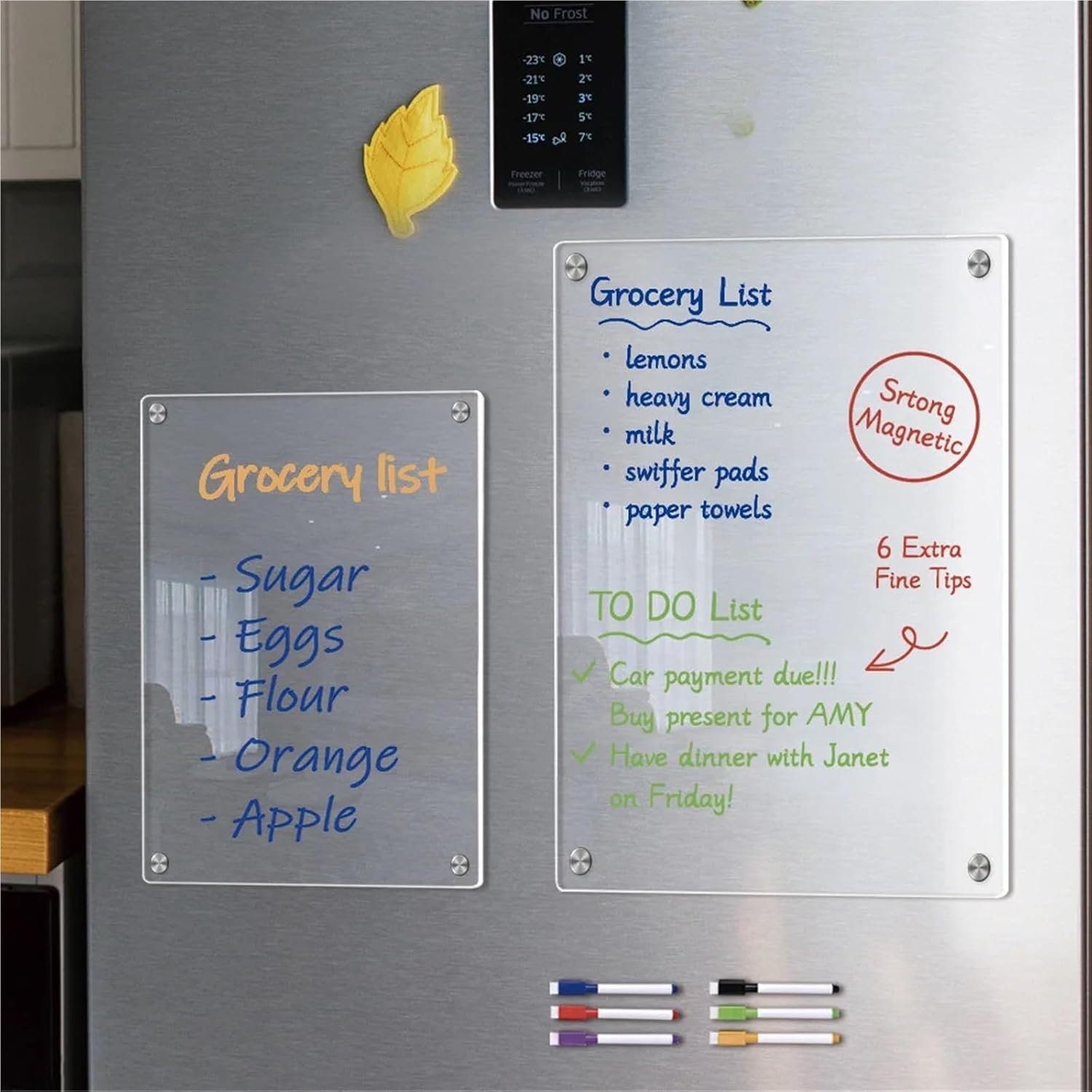 Magnetic Transparent Acrylic Week Plan Message Board Scratchable Refrigerator Sticker(A4(21x29.7cm))
