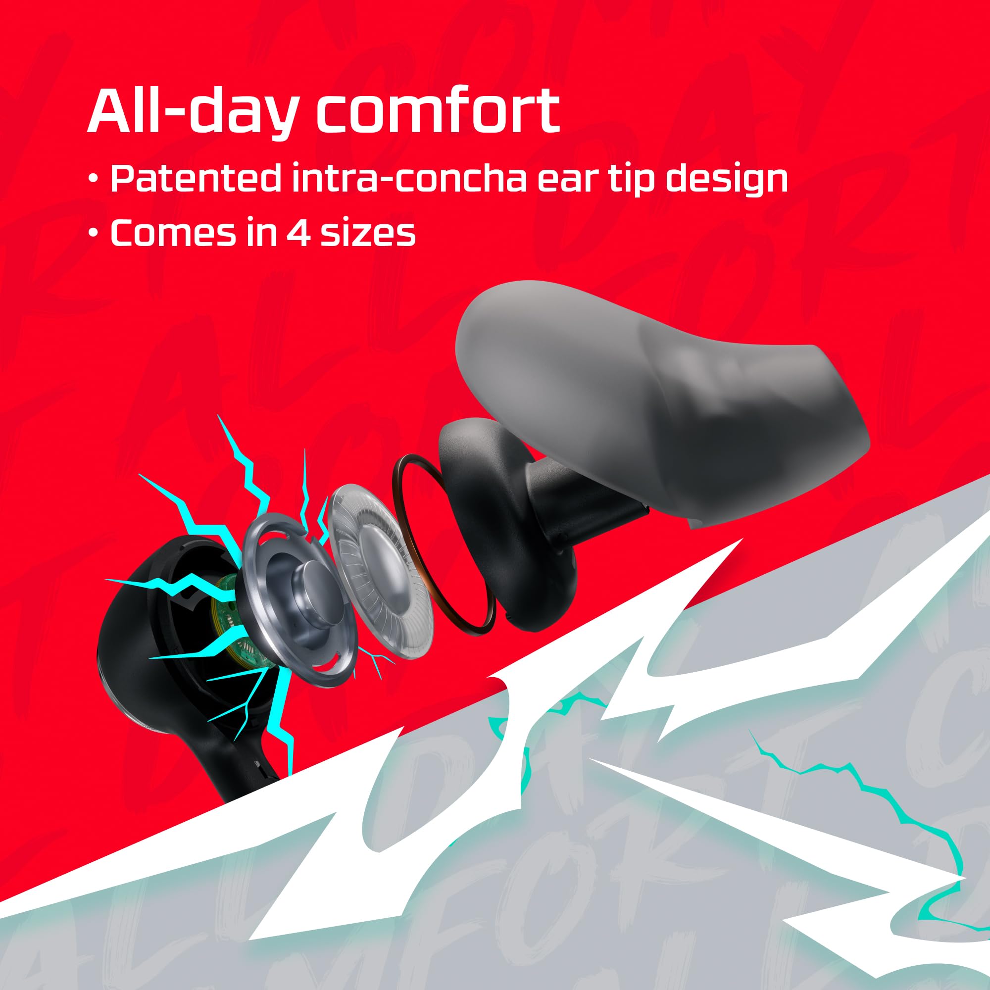HyperX Cloud Earbuds III S - wieloplatformowy kabel USB, dźwięk przestrzenny, 4 rozmiary, mikrofon z redukcją szumów, czarny