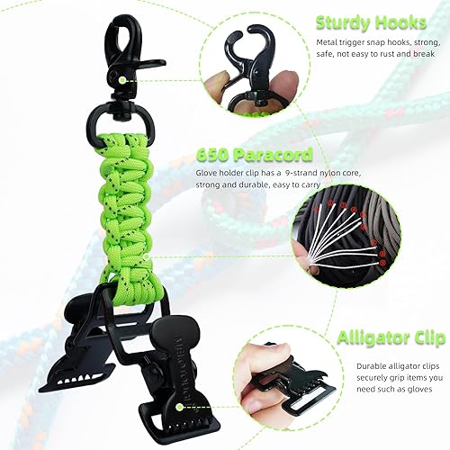 Miniatura 2 de MELOTOUGH Clip táctico para guantes de trabajo con 2 clips de cocodrilo para cinturón de herramientas, bolsa táctica, accesorio para exteriores