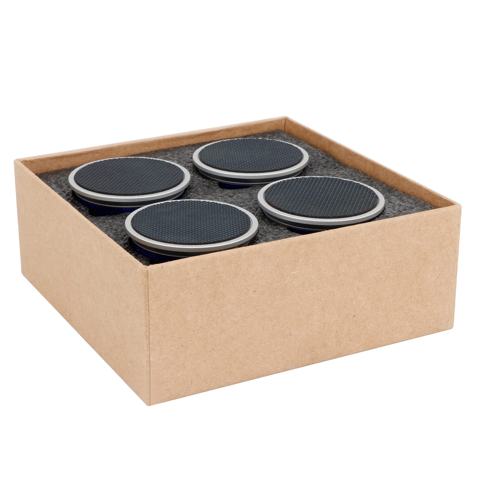 Lautsprecher-Isolationsfüße Aluminium einstellbare 49mm*42mm Lautsprecher-Bodenschutzmatten,Subwoofer-Feder-Vibrationsabsorber-Spikes für Audio,Lautsprecher,Subwoofer,Heimkino(Silber)