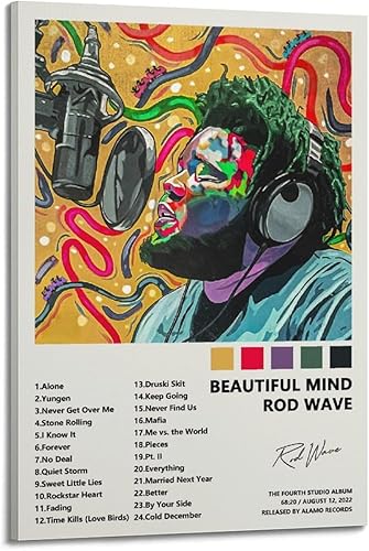 BRANSUSII Póster artístico con ondas de barra para estética de habitación, póster artístico en lienzo, impresión moderna de pared para dormitorio