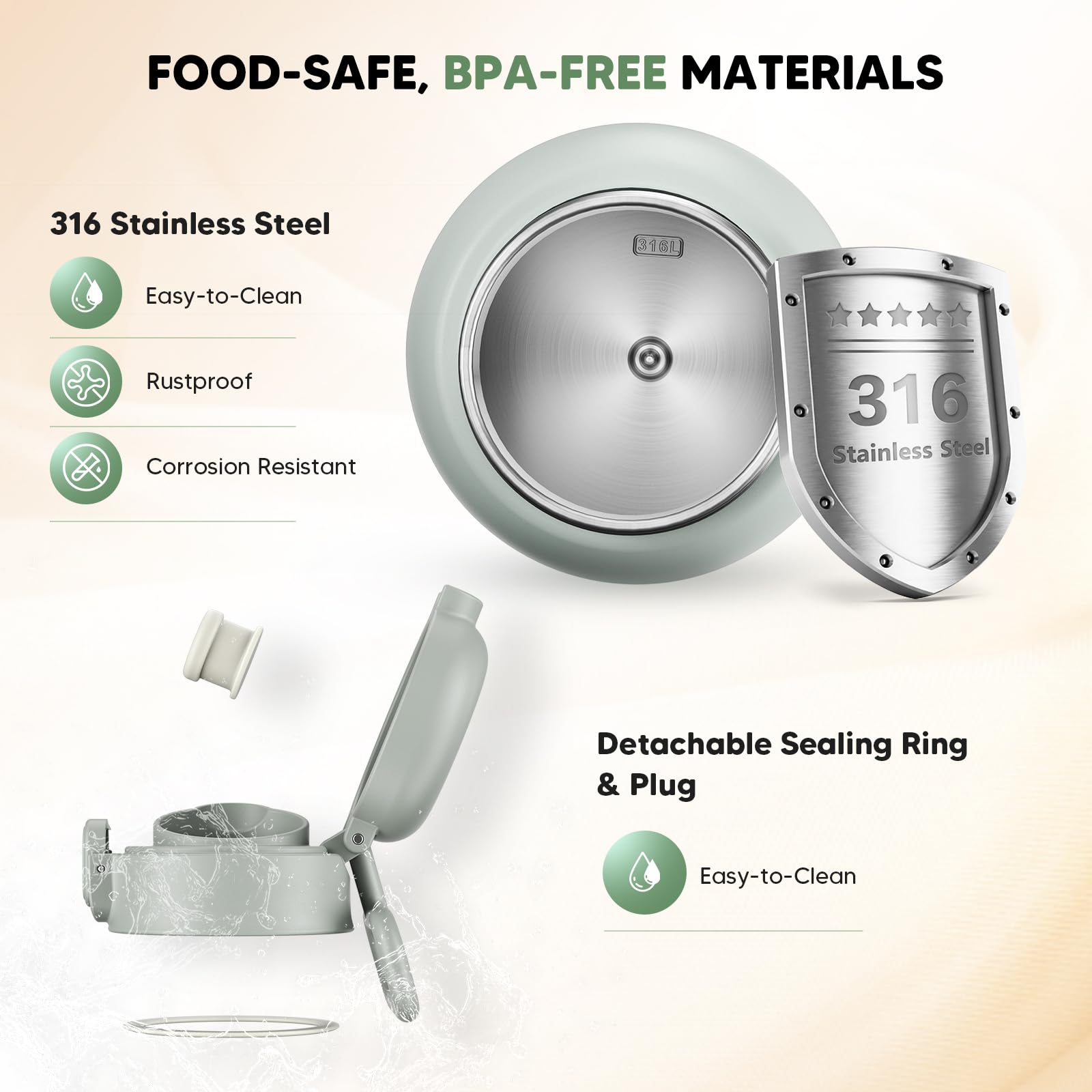 Scaldabiberon Portatile 100W – Riscaldatore Inox Isolato Sottovuoto, Accensione 80 Sec, 500ml, Batteria 16000mAh, 37-70°C Regolabile, 3 Modi Latte, Anti-Perdita – Viaggio e Casa
