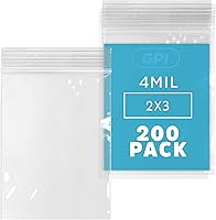 Vista 51 de Bolsas transparentes con cierre de 4 mil, 2.5 x 3 pulgadas, caja de 1000 unidades, marca GPI