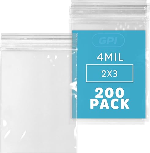 Vista 42 de GPI - 1000 bolsas con cremallera de 6 x 4 pulgadas, resistentes de 0.157 in de grosor, bolsas de polietileno transparentes con cierre resellable