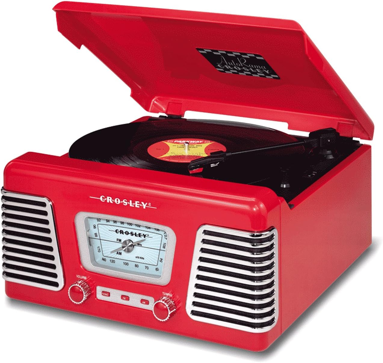 Crosley CR711 Autorama Turntable with AM/FM Radio, Red : Amazon.co.uk ...