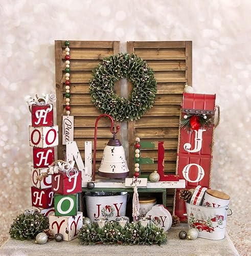 Miniatura 2 de Boston International Letrero de pared de metal navideño, 24 pulgadas, trineo de alegría