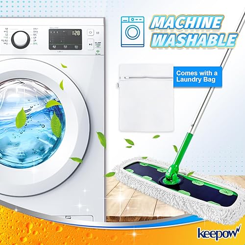 Miniatura 7 de KEEPOW Recambios húmedos reutilizables XL compatibles con Swiffer Sweeper XL, paños de barrido secos XL, paños de trapeador húmedos, almohadillas de