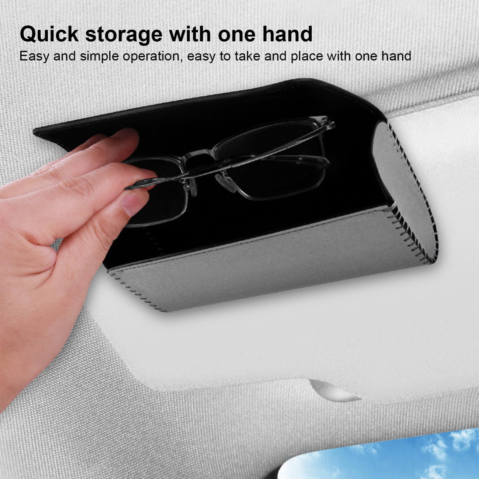 Generico Supporto per Occhiali da Sole per Visiera per Auto, Supporti per | Occhiali da Sole per Visiera Parasole per Auto - Porta da per,Porta con Magnetica, Porta d