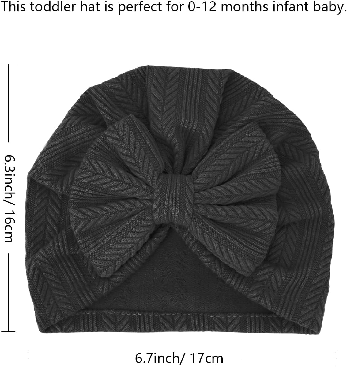 Newborn Baby Girl Hats with Bow Toddler Infant Beanie Cap Newborn Hospital Hats for Baby Girl Kid 3-12 Months - Image 2