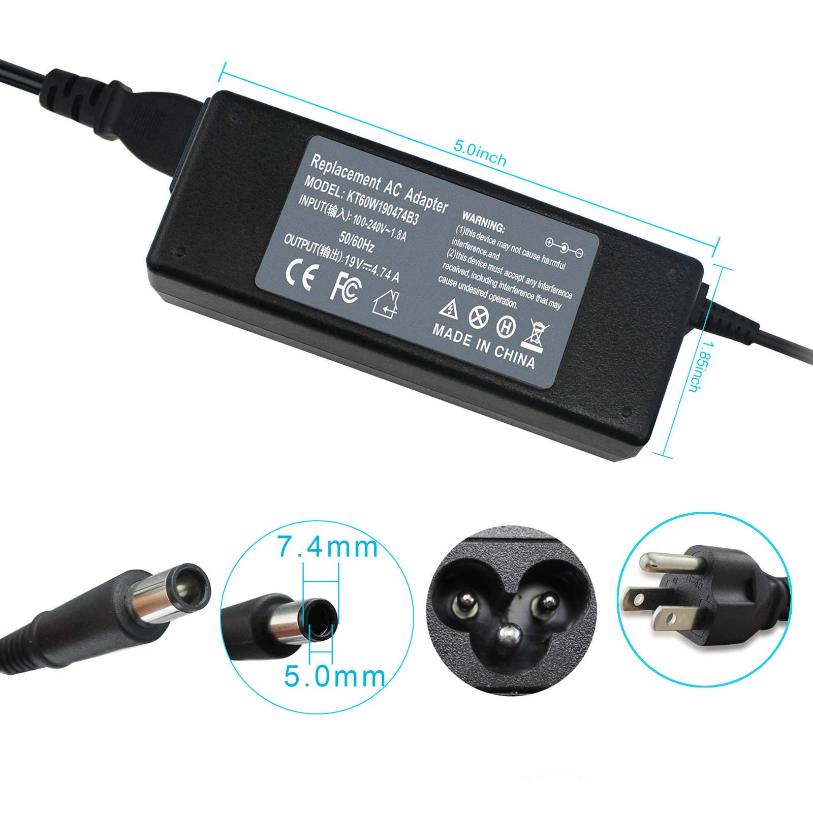 19.5V 3.33A AC DC Adapter Power Cord Charger for HP UltraSlim Docking Station 2013 US D9Y32UT#ABA D9Y32AA D9Y32UT D9Y19AV D9Y19AV#ABA HSTNN-IX10 Pavilion Slimline 260-A 400 500 Series 260-A114 400-314
