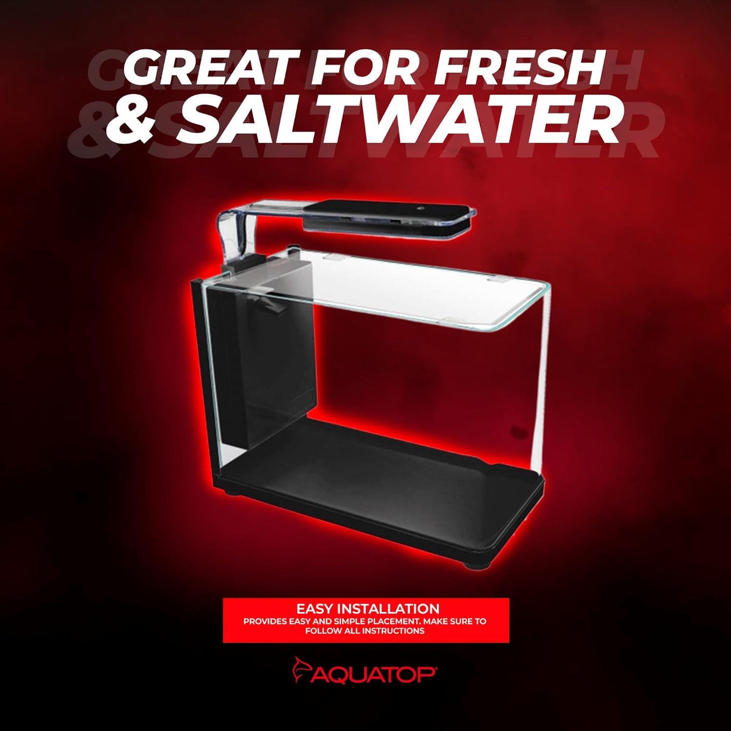 Aquatop Pisces Bullet Shaped Glass Aquarium, 5-Gal Nano Tank – 53 GPH – Touch Sensitive LED Light – All-in-One Kit for Fresh & Saltwater Fish