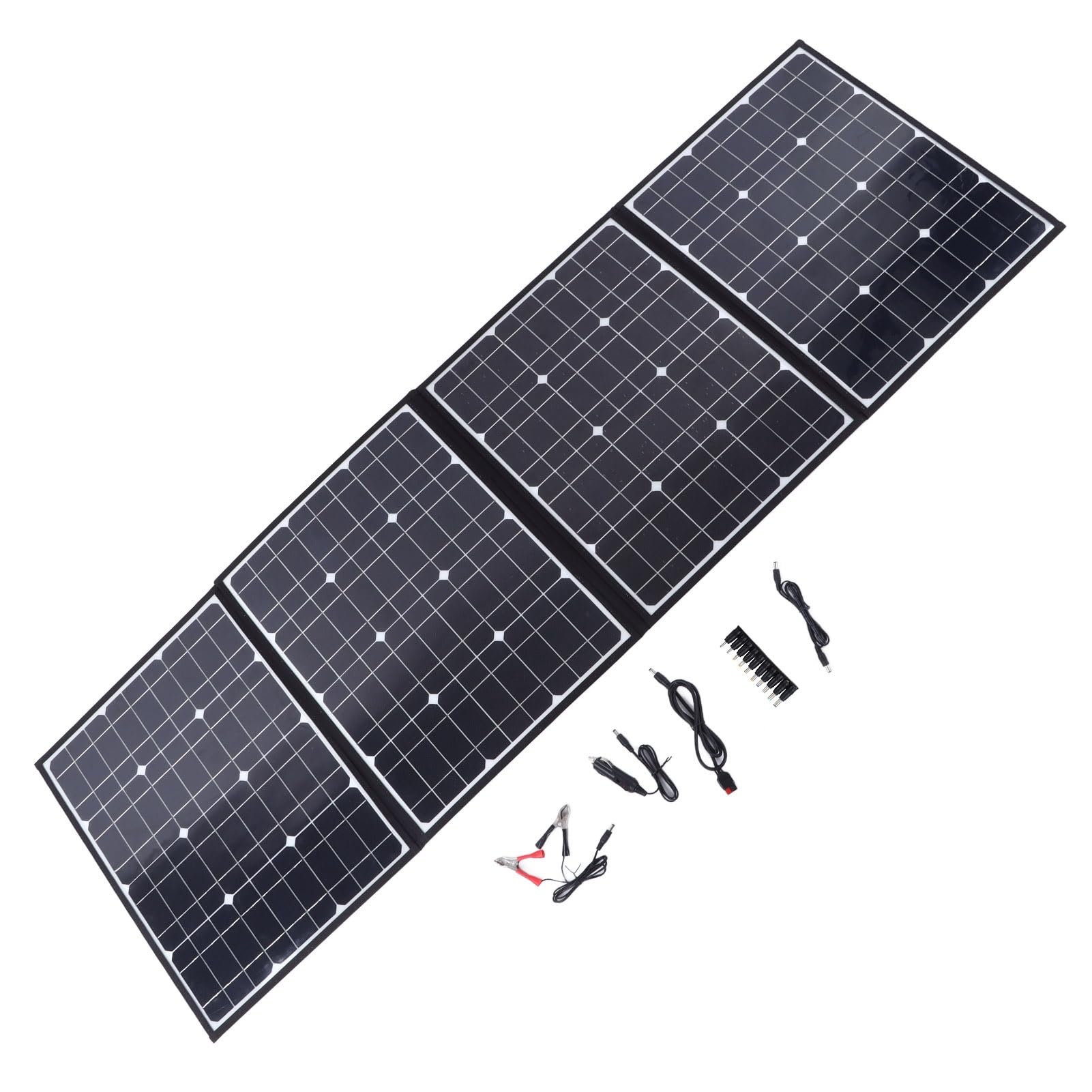 Składana torba na panel słoneczny 150 W z portem typu C i 2 wyjściami USB, szybkie ładowanie, przenośna ładowarka solarna do telefonów komórkowych, tabletów, laptopów