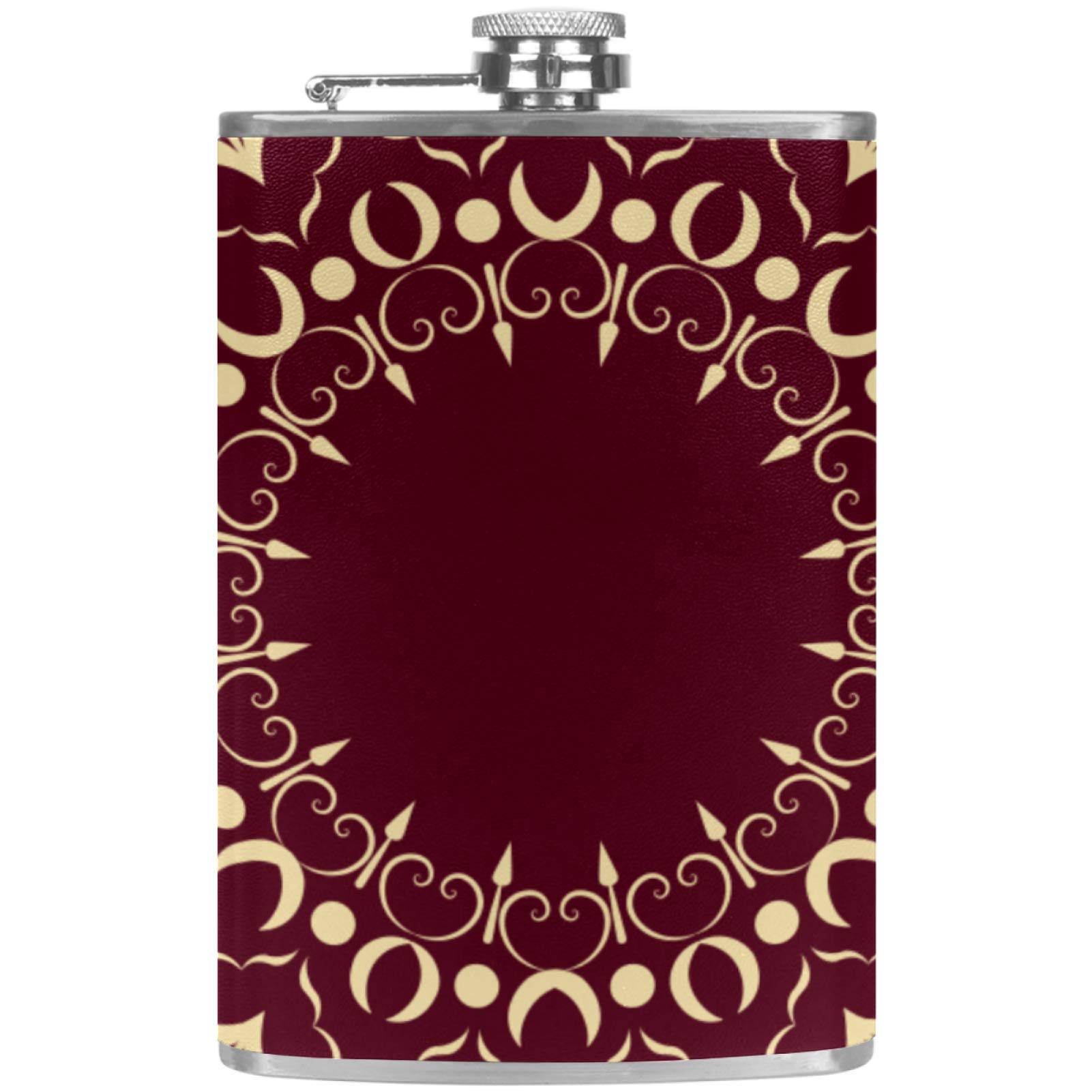 Flasque à whisky de poche en cuir style arabe avec entonnoir de remplissage