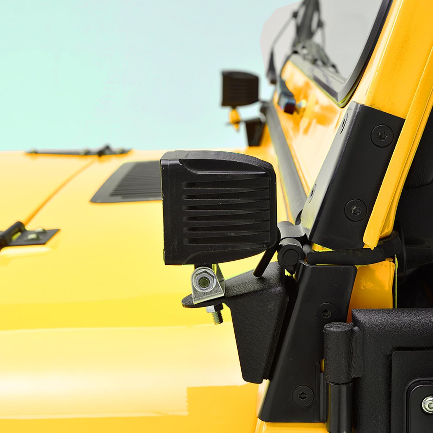 Ritafc A-Pillar Windshield Hinge Mounting Bracket Fit for Jeep Wrangler CJ TJ YJ 1976-2006 Pillar Cube Light Mounting Brackets Mounting Brackets for Offroad Light