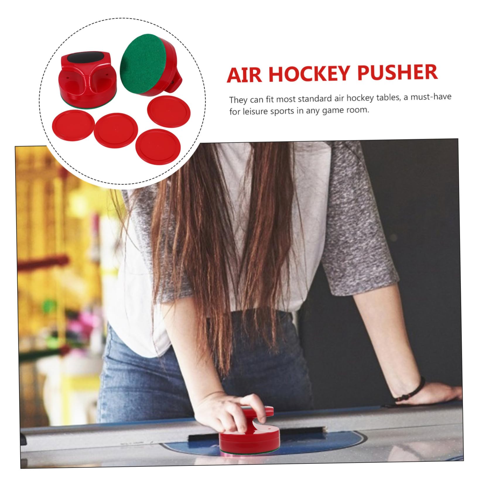Ensemble De Hockey sur Air Pousseurs De Hockey Rondelles Et Pagaies De Pagaies De sur Air Mini Rondelles De sur Flanelle Rouge