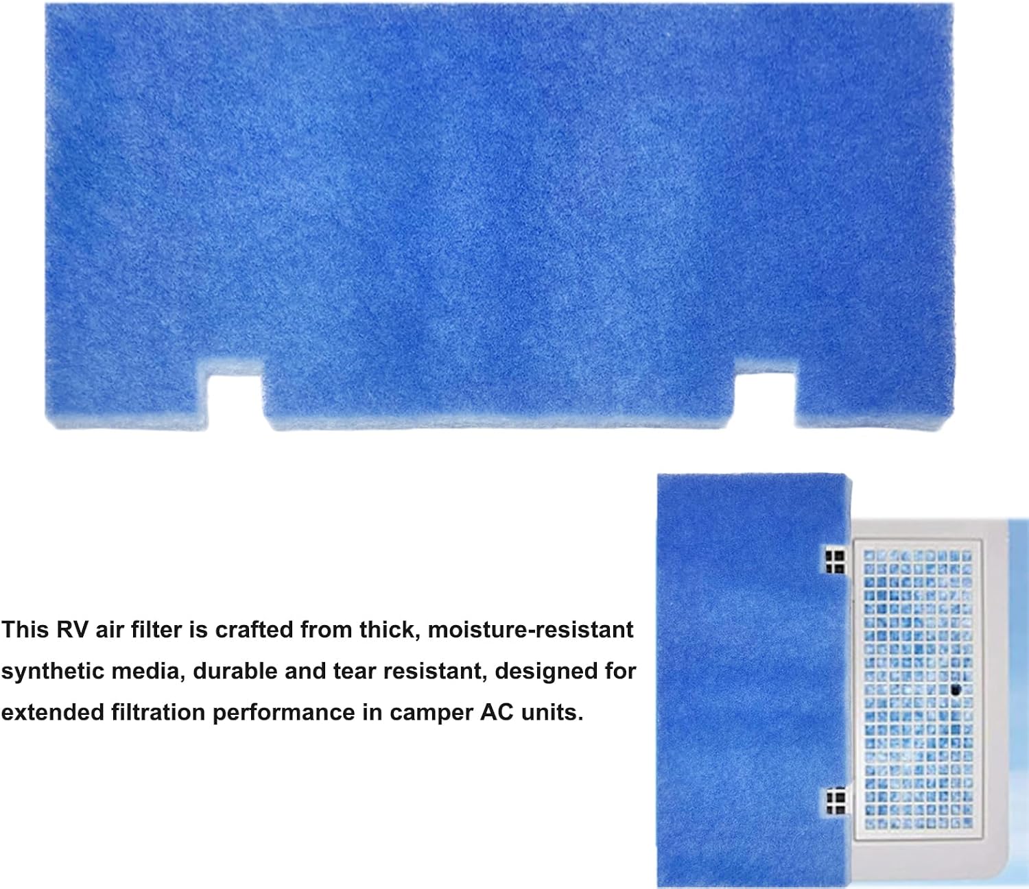 6-Pack RV Air Filters 7.5"x14" for Dometic AC Grille, MERV 8 Rated Replacement Compatible with Duo Therm 3313107.103, Camper Conditioner Dust Defense Kit