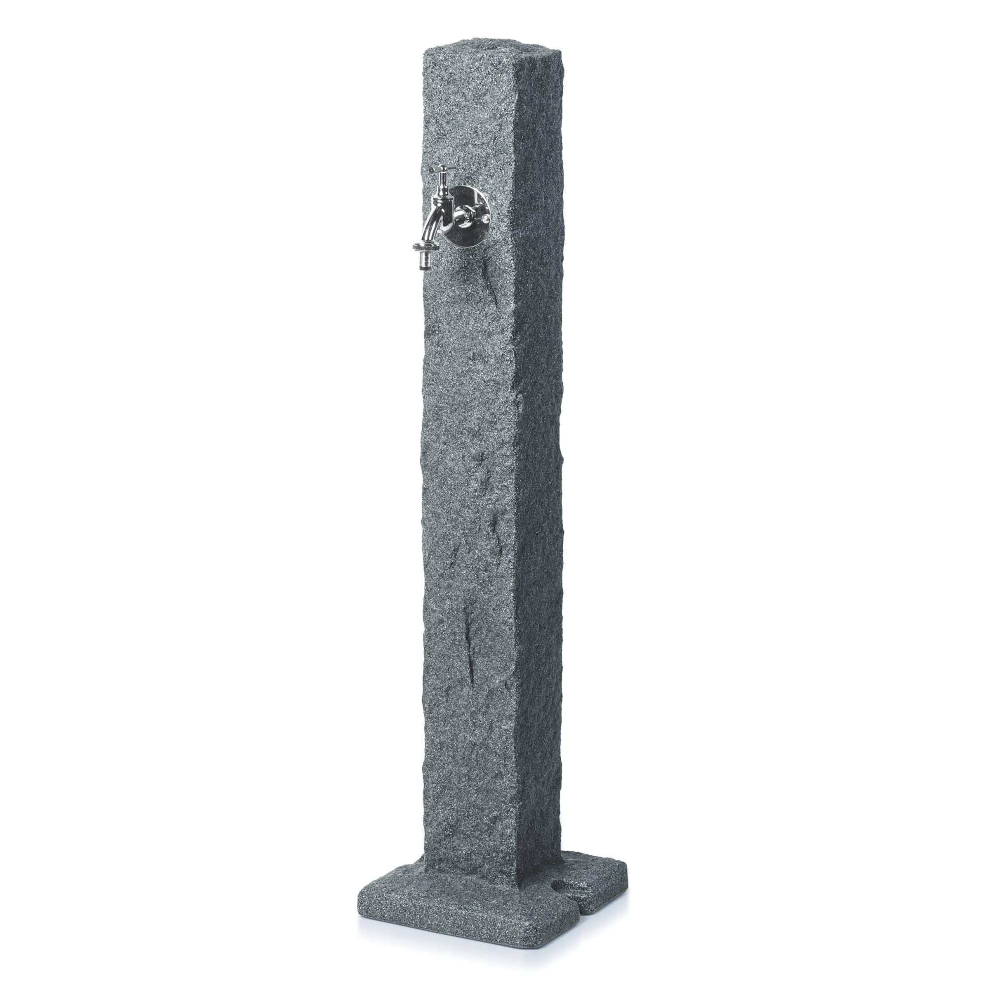 YourCasa Wassersäule Garten Granit-Optik | Wasserzapfsäule mit Wasserhahn Anschluss | 98 cm Standbrunnen Zapfstelle Wasserstelle Außenbereich Witterungsbeständig UV-stabil Frostsicher (Anthrazit)