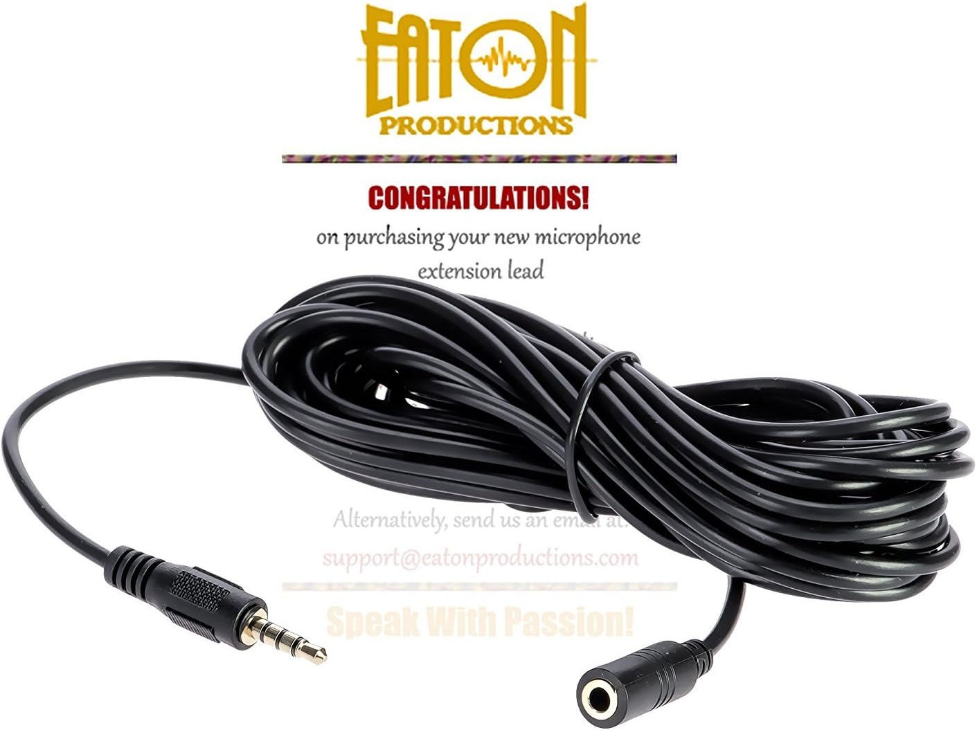 Eaton P 20 Foot (6m) 3.5mm TRRS Microphone Extension Cable for Smartphones - Record from a Distance