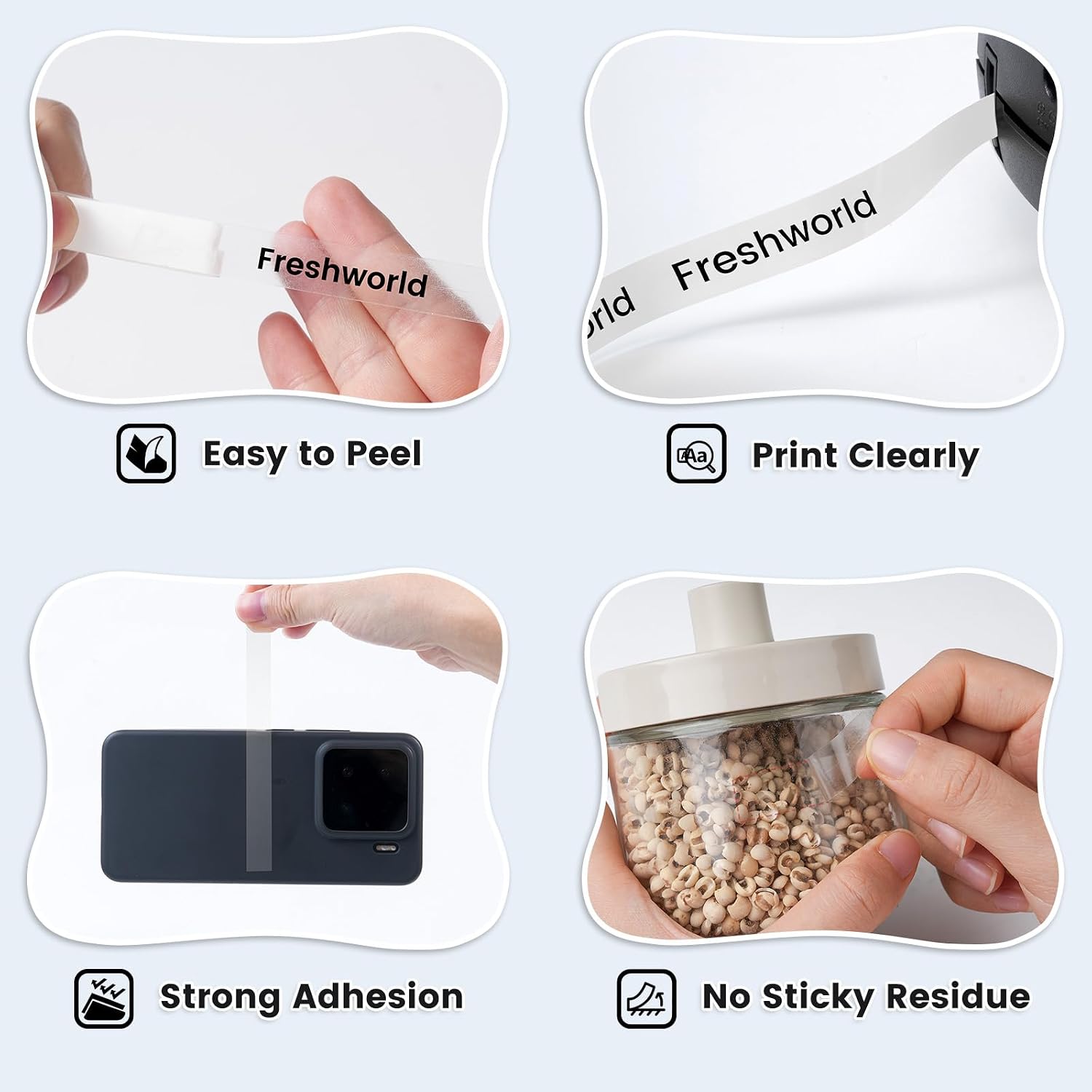 Freshworld 3X Replace for Dymo Label Maker Refills Clear 1/2Inch 23Ft 45010 image 5