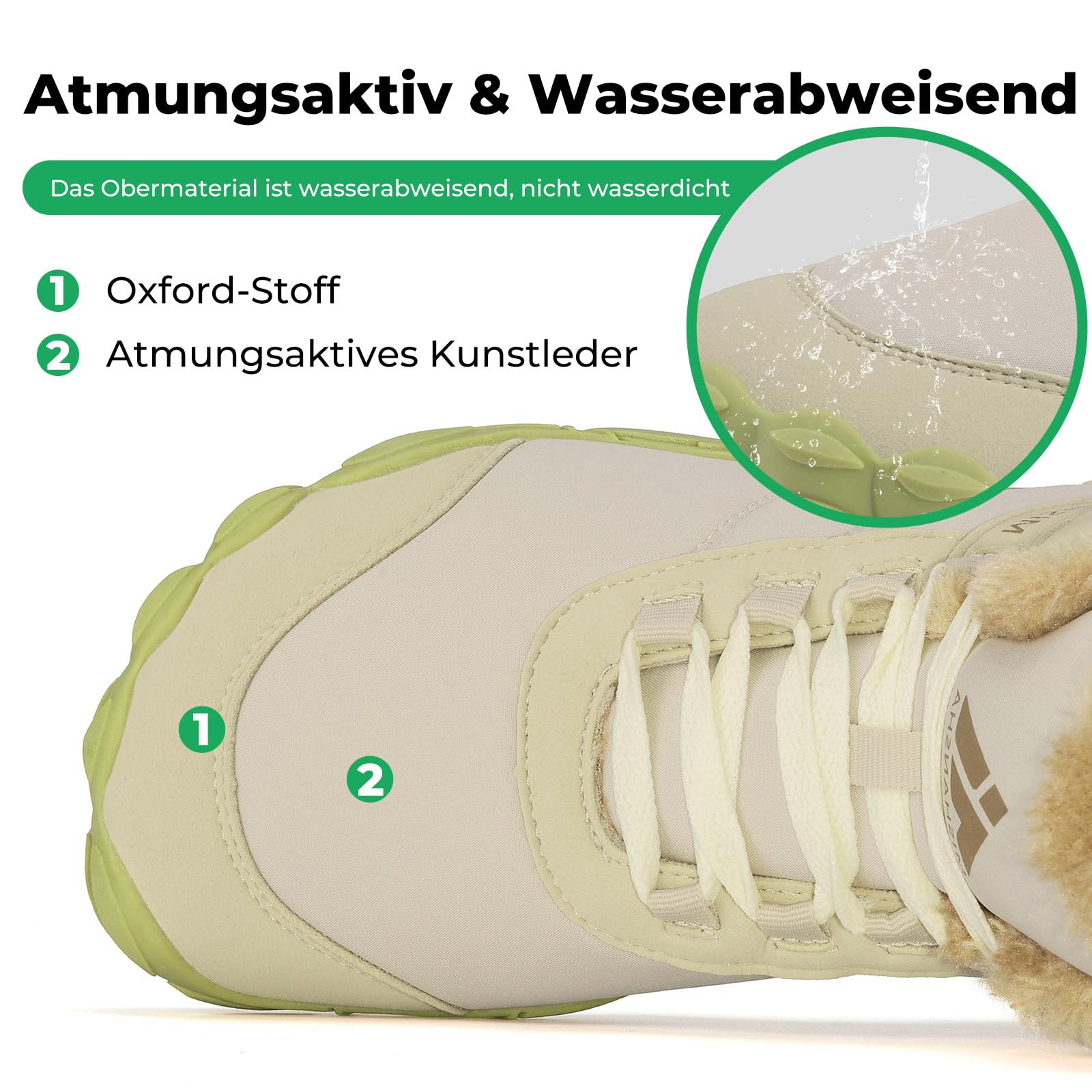 Mishansha Winter Barfußschuhe Warm Gefüttert Winterschuhe für Herren Damen Gr.36-48