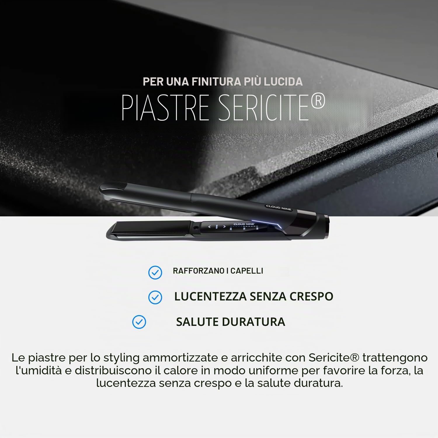CLOUD NINE Original Iron Set Regalo | Piastra per Capelli Professionale | 11 Temperature 100–200 °C | Revive Mode | Piastre Flottanti in Ceramica | Capelli Lisci e Lucidi