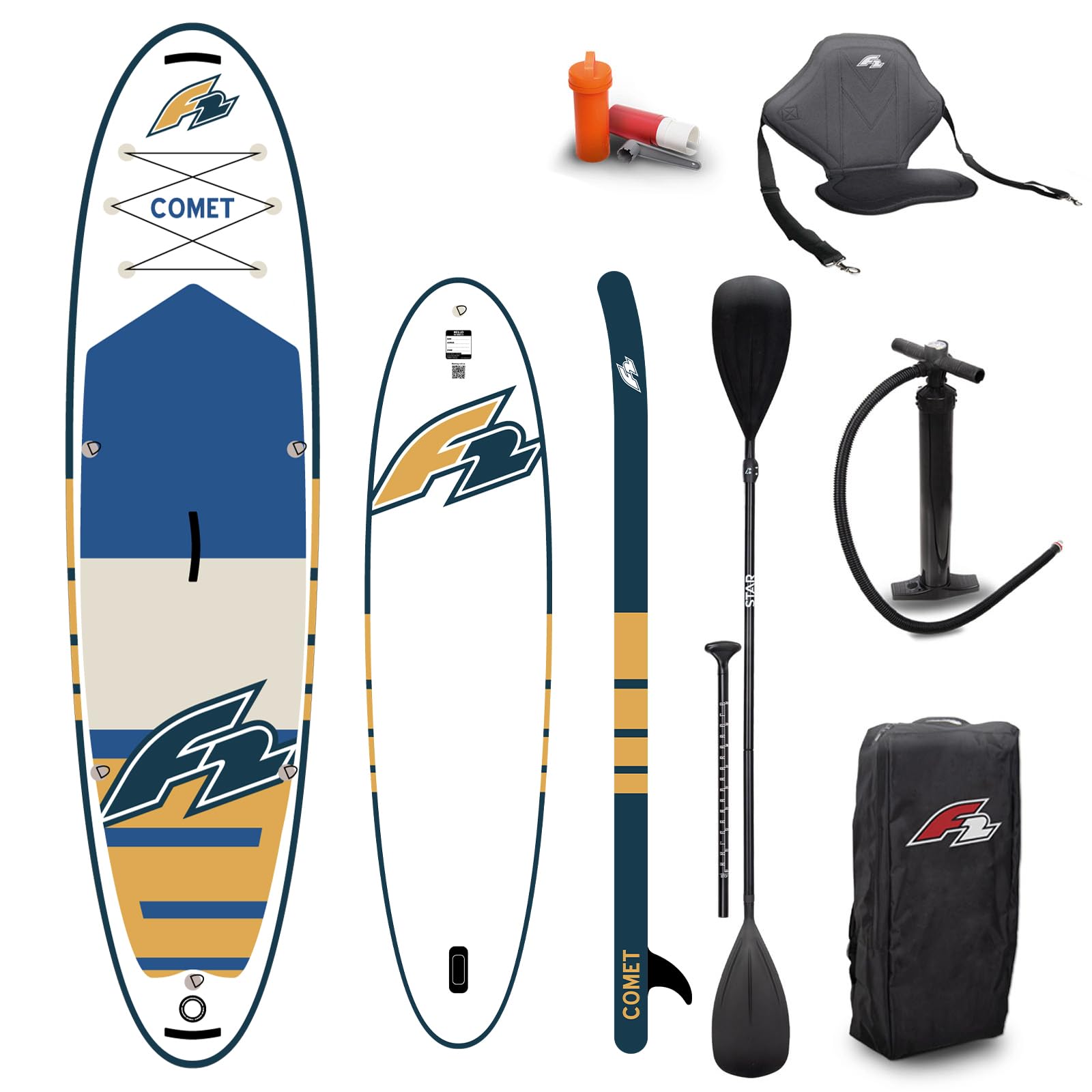 F2 SUP Stand Up Paddle Board Comet - Größe/Farbe/Zubehör wählbar