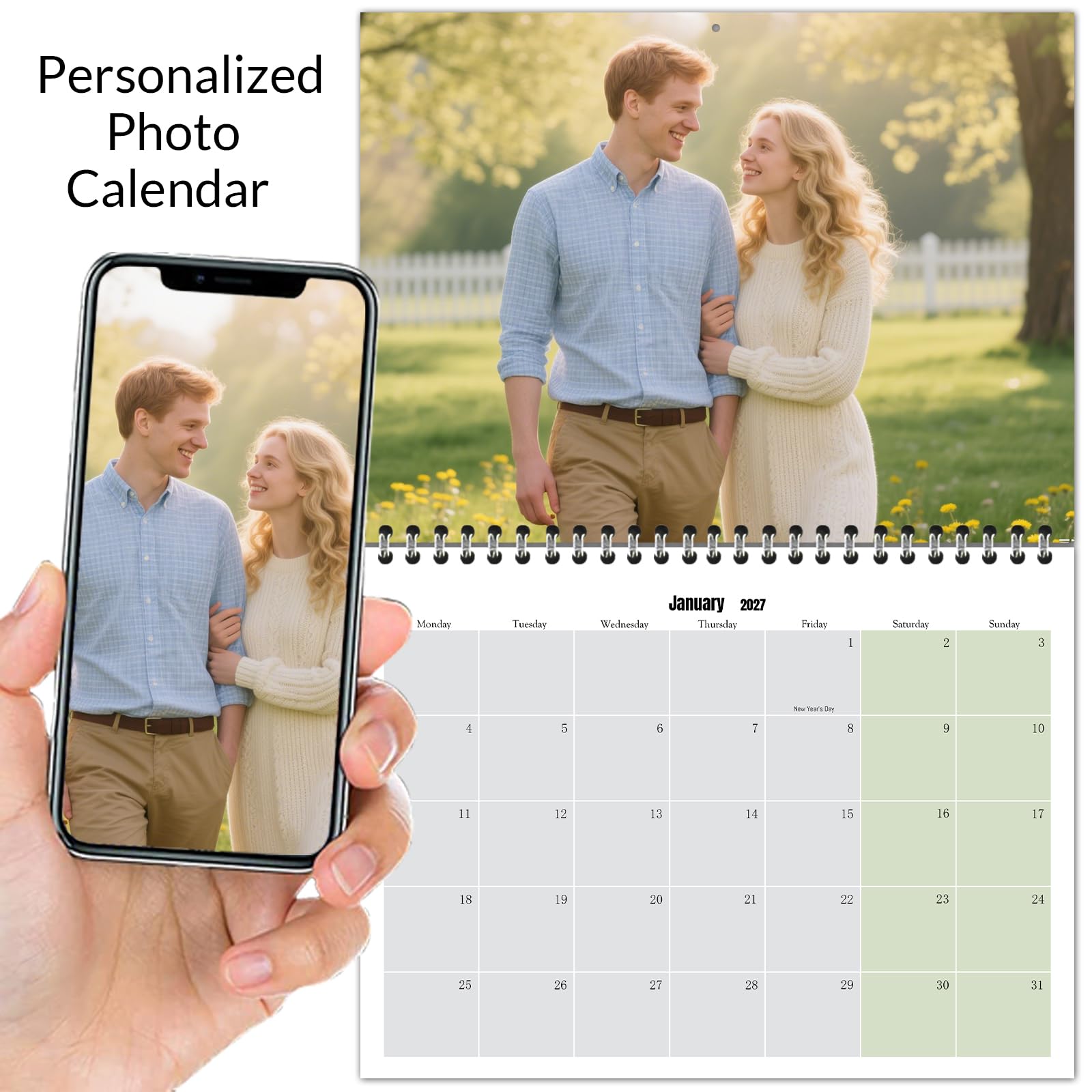 Personalized Calendar 2027 Custom Photo Wall Calendar,12-Month Wall Planner