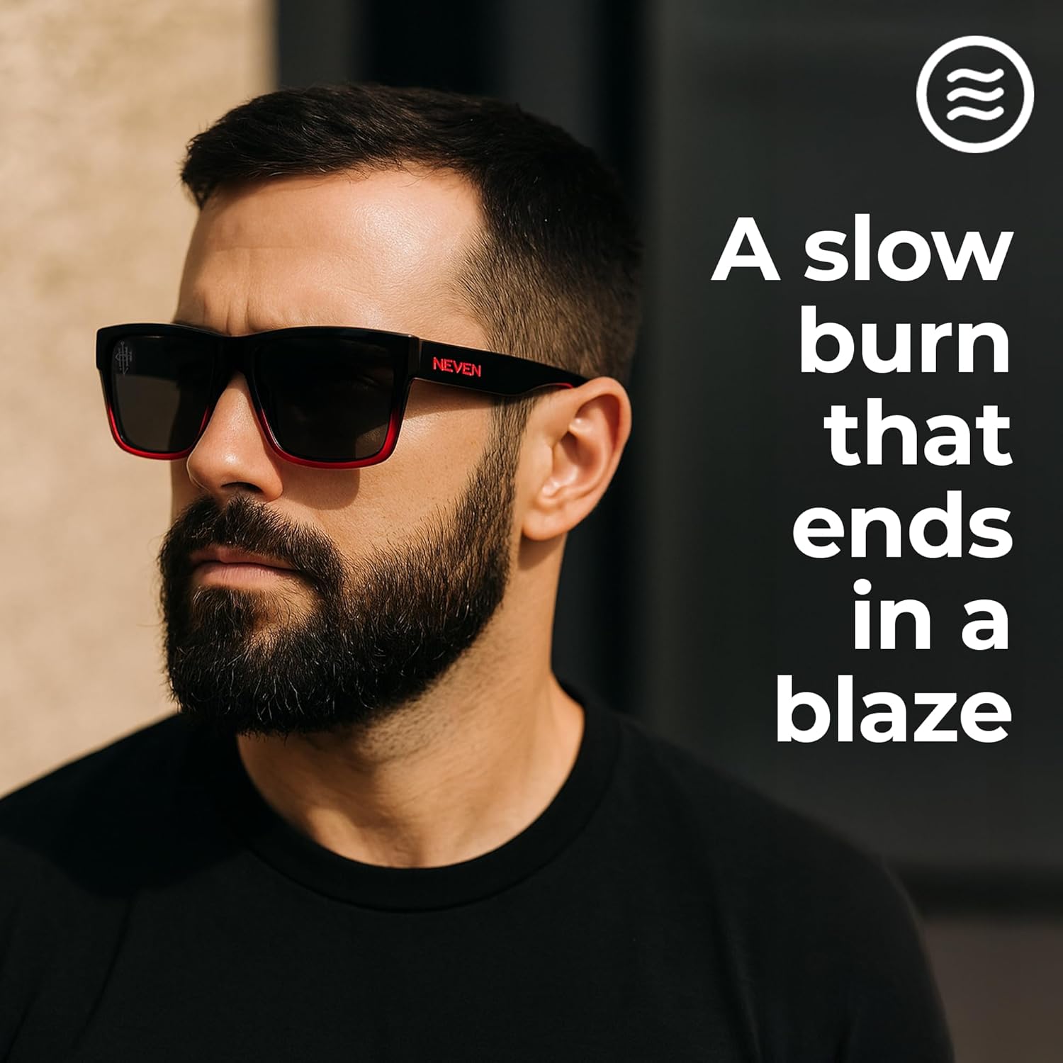 NEVEN Blacklist Men’s Polarized Sunglasses - Thrash Approved Rectangle Glasses - Retro Sunglasses for Metal Artists, Skaters - Image 2