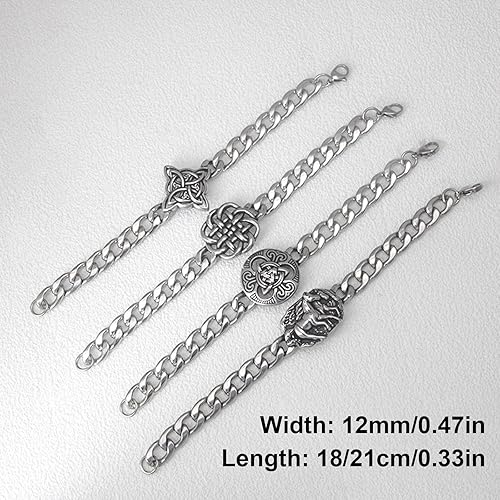 Miniatura 6 de Pulseras, pulsera de cadena de nudo de bruja vintage de moda, pulsera única de nudo de bruja en acero inoxidable de larga duración para los amantes