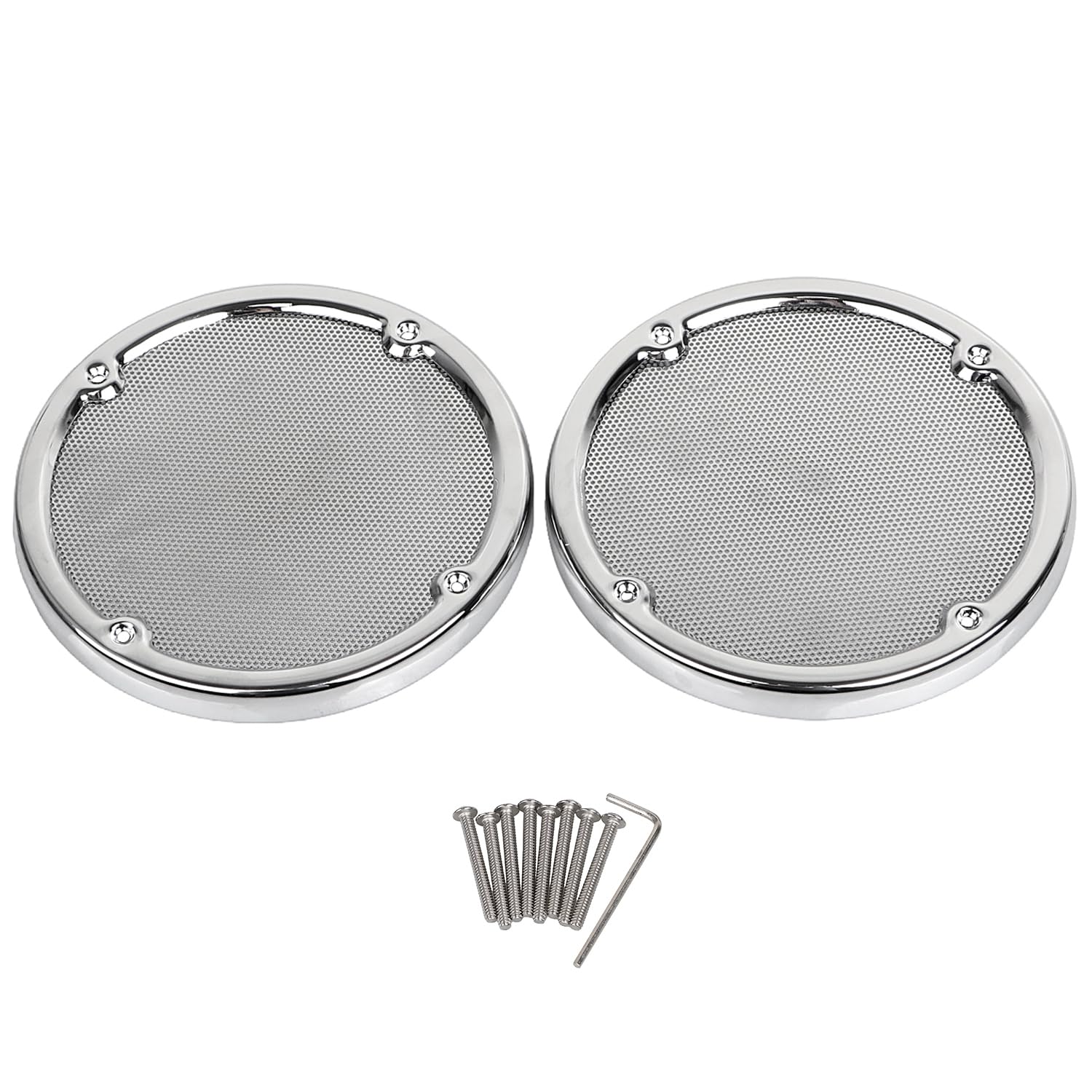 XMMT Chrome Rear Tour Pak Mesh Speaker Grill Cover for Harley Touring Electra Glide Road Glide Ultra Limited Tri Glide 2014-2023