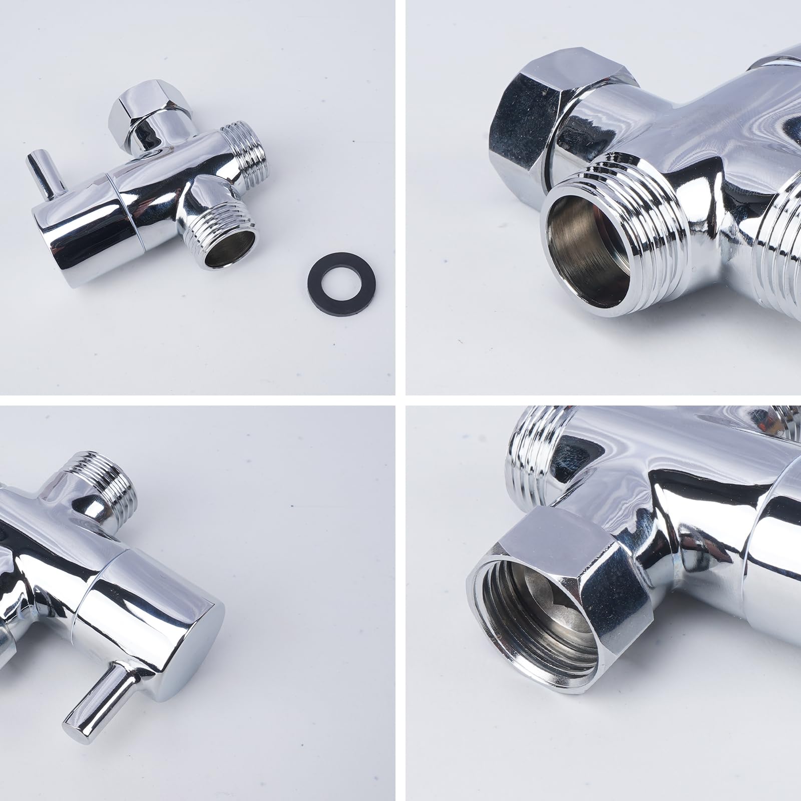 Valvola Deviatore 3 Vie Per Doccia | In Ottone Con Adattatori | Compatibile M22-M24 E G1/2 - Foto 2