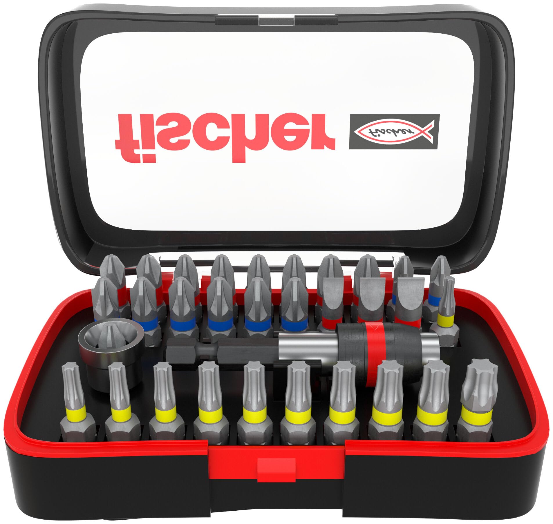 fischer L-Boxx PowerFast II, 3.400 tornillos PowerFast II para aglomerado en diferentes dimensiones con cabeza avellanada, accionamiento TX y rosca parcial, para un procesamiento rápido y flexible,