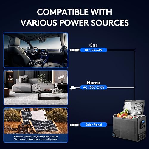 Miniatura 7 de BODEGA COOLER Refrigerador de automóvil de 12 voltios, refrigerador de automóvil de 61 cuartos (58 L) control de aplicación WIFI, congelador