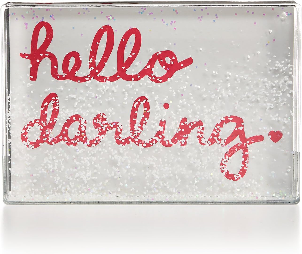 Celebrate Shop 4" x 6" Hello Darling Acrylic Glitter Frame Decoration, White & Pink