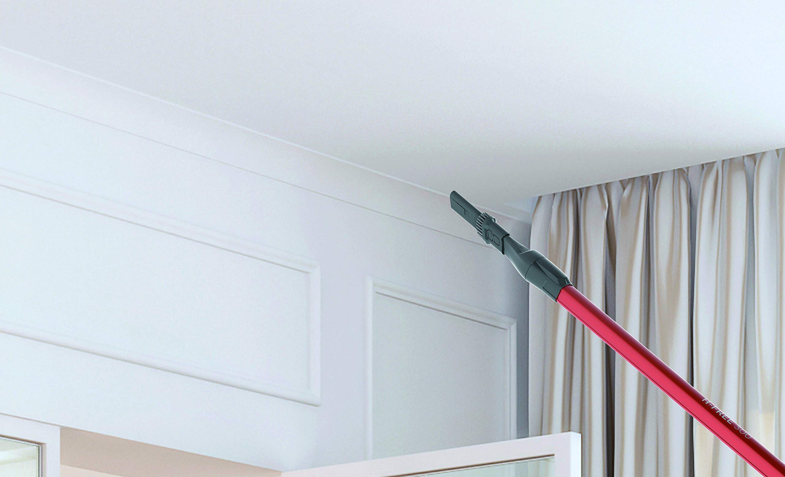 Hoover Hf322Afp 011 39400957 Scopa Ricaricabile senza Filo, 44.4W, 80 Decibel, Grigio Ossidiana e Rosso Metallizzato