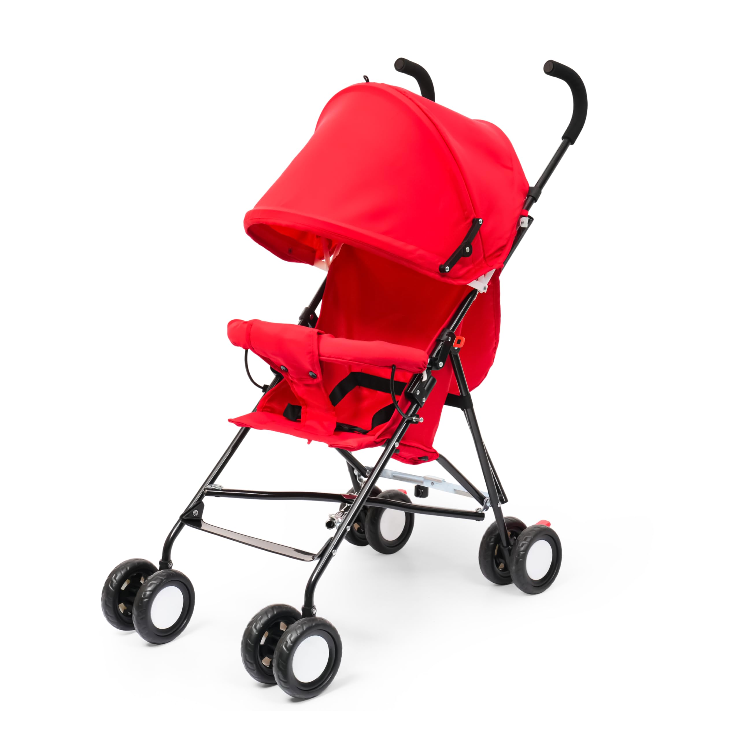 Joy Handy PRAM Plan Lightweight Baby Stroller, Foldable, with Canopy and Safety Harness (Red)-picture-29