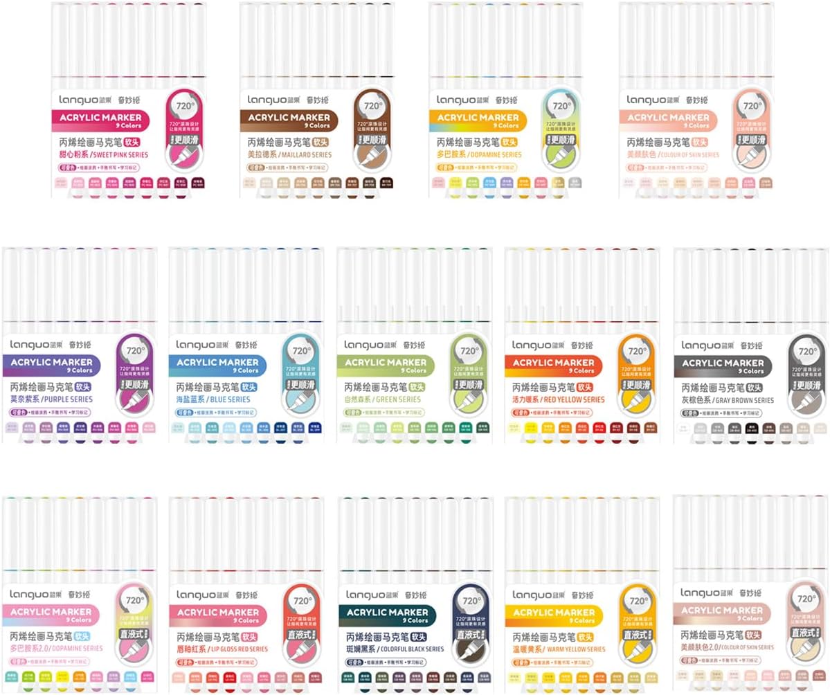 126 colors acrylic paint markers set