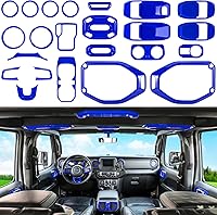 Vista 16 de Juego completo de 23 piezas de decoración interior para automóvil, cubierta de volante, manija de puerta, aire acondicionado, portavasos, luz de Rosa