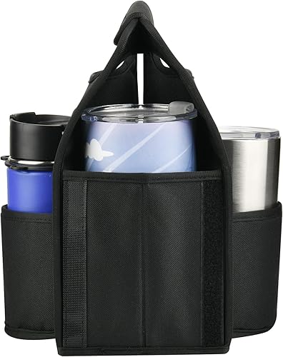 Miniatura 8 de Beautyflier Transportador de bebidas con asa para entrega reutilizable, aislado, portador portátil para 4 tazas con asa organizador, bolsa de mano