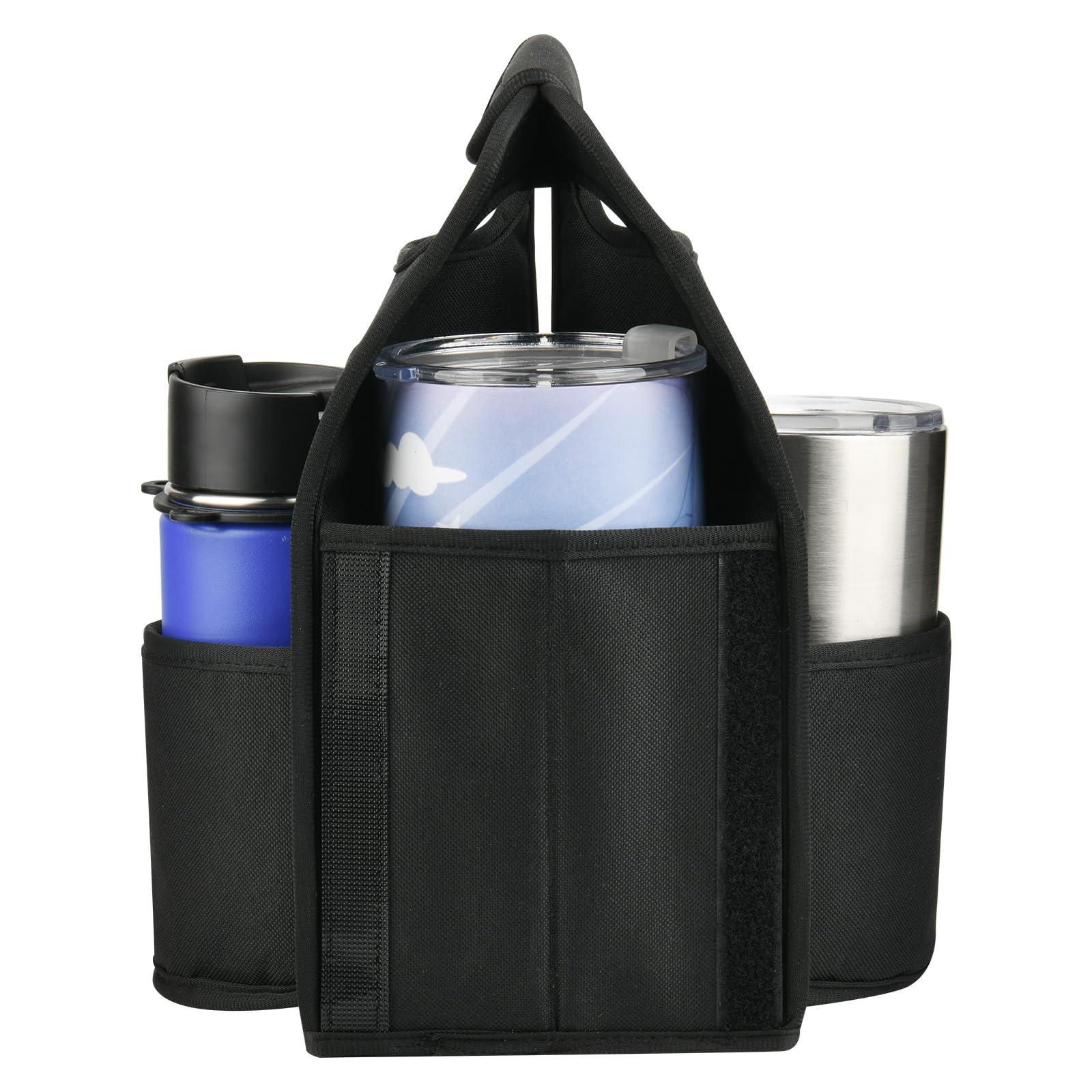 Beautyflier Reusable Insulated Coffee Cup Carrier, Portable Drink Holder with Handle Organizer Tote Bag for Hot & Cold Drinks, Contains 2/3 Coffee