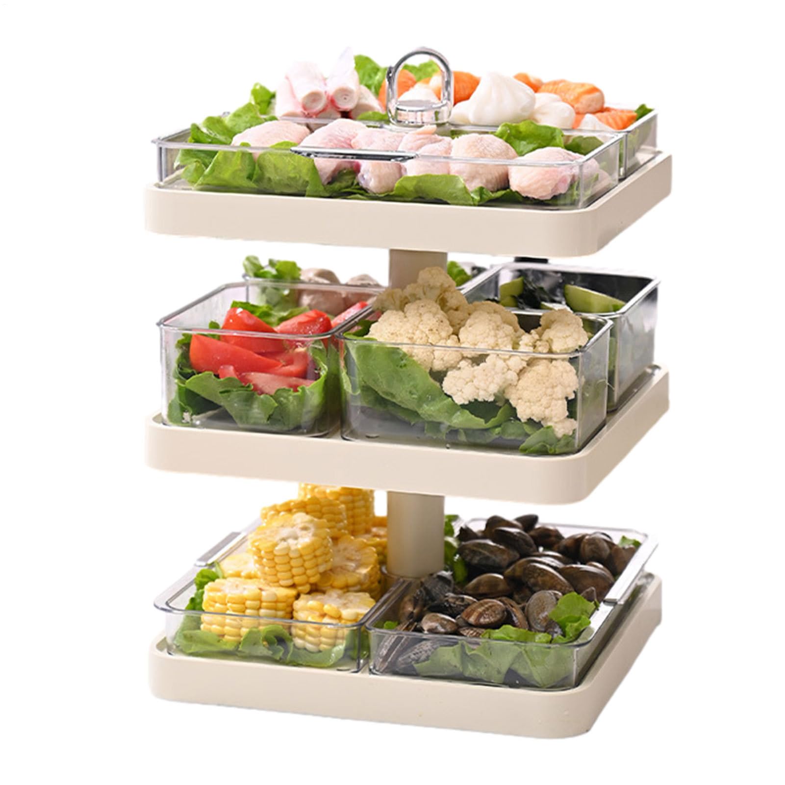 Plateau de Service Bol Repas Multi-Compartiments